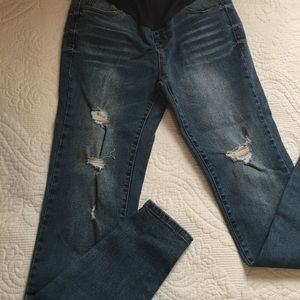 Pink Blush Maternity Skinny Jeans Distressed S